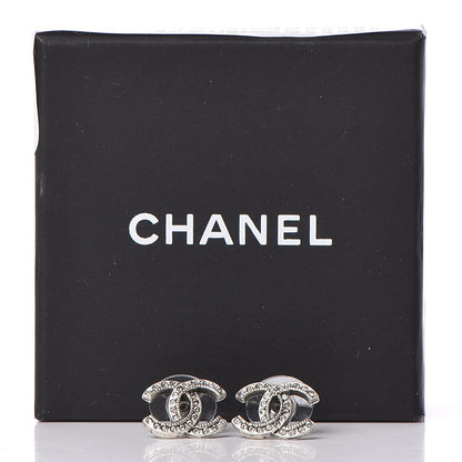 Chanel Crystal CC Earrings Silver 5 of 5