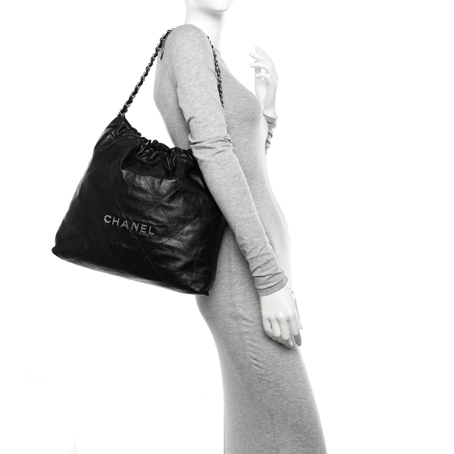 Chanel Shiny Calfskin Quilted Chanel 22 Black 2 of 11