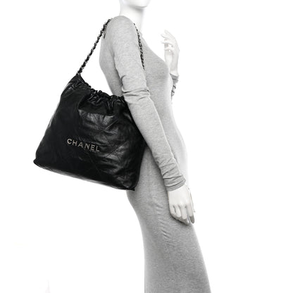 Chanel Shiny Calfskin Quilted Chanel 22 Black 2 of 11