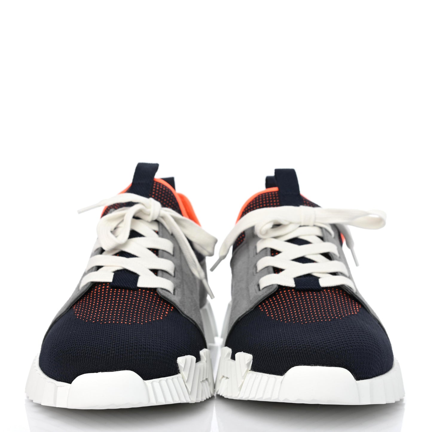 Knit Suede Goatskin Mens Depart Sneakers 42.5 Marine Gris Fumee