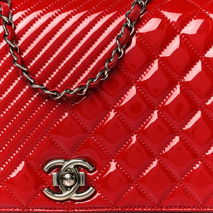Chanel Patent Quilted Medium Coco Boy Flap Red 9 of 11