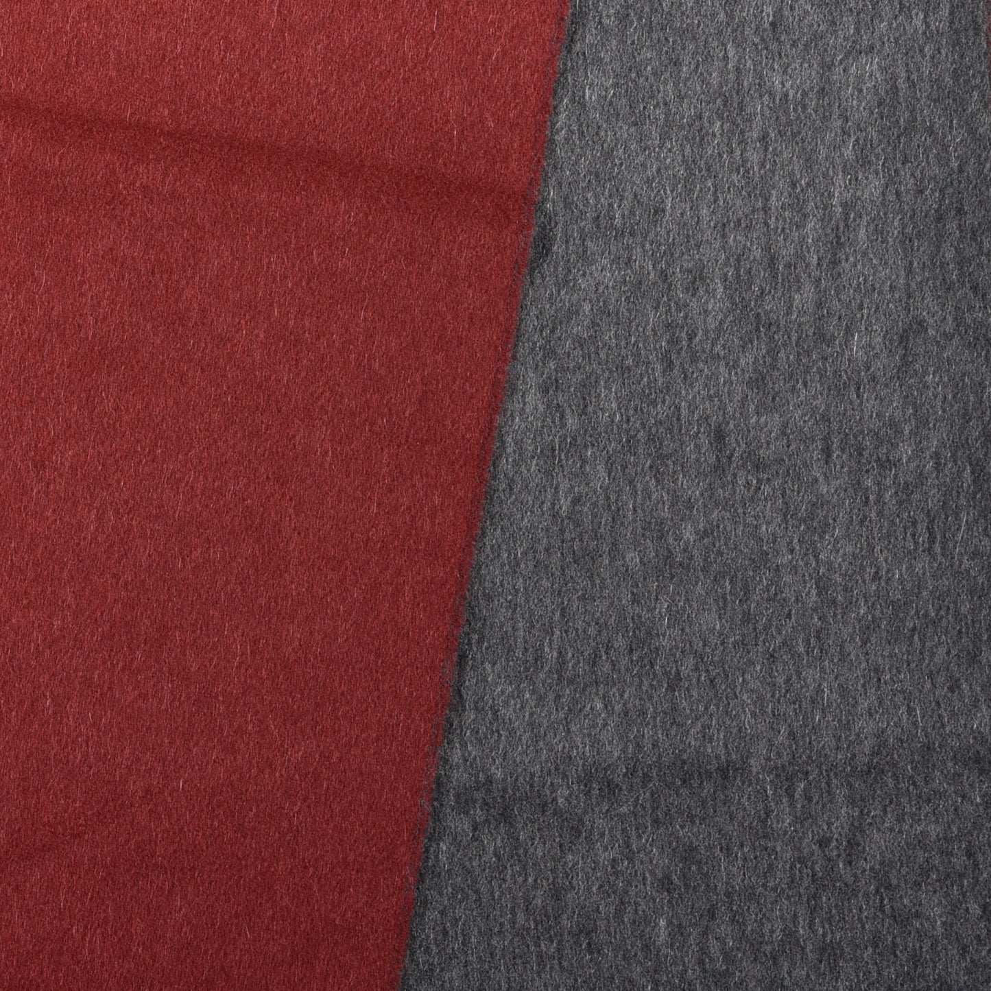 Cashmere Recto Verso Muffler Rouge H Gris Moyen