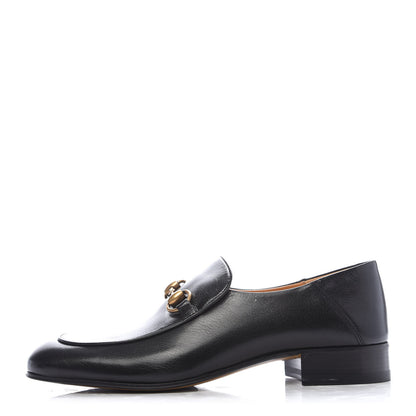 Gucci Goatskin Womens Horsebit Mid-Heel Loafers 40 Black 1 of 8
