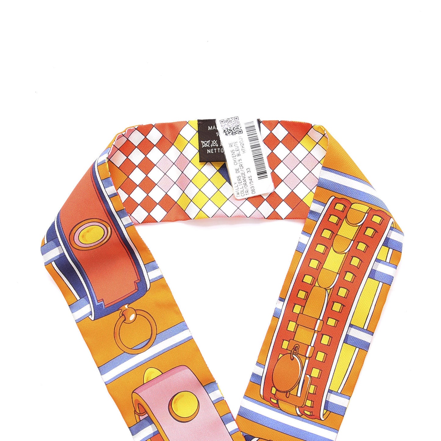 Silk Colliers De Chiens Remix Twilly Orange Gris Bleuete