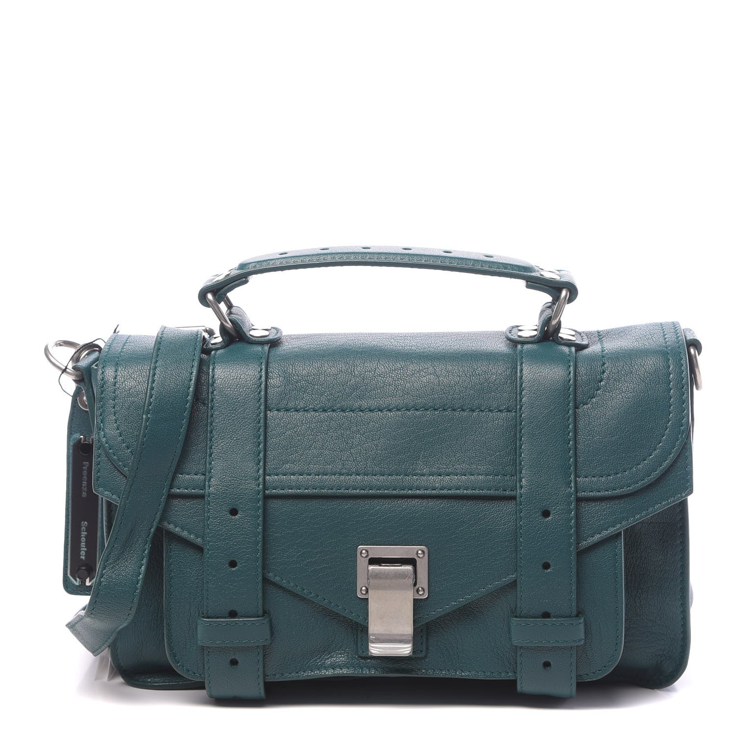 Proenza Schouler Lambskin Tiny PS1 Satchel Dark Teal 1 of 10