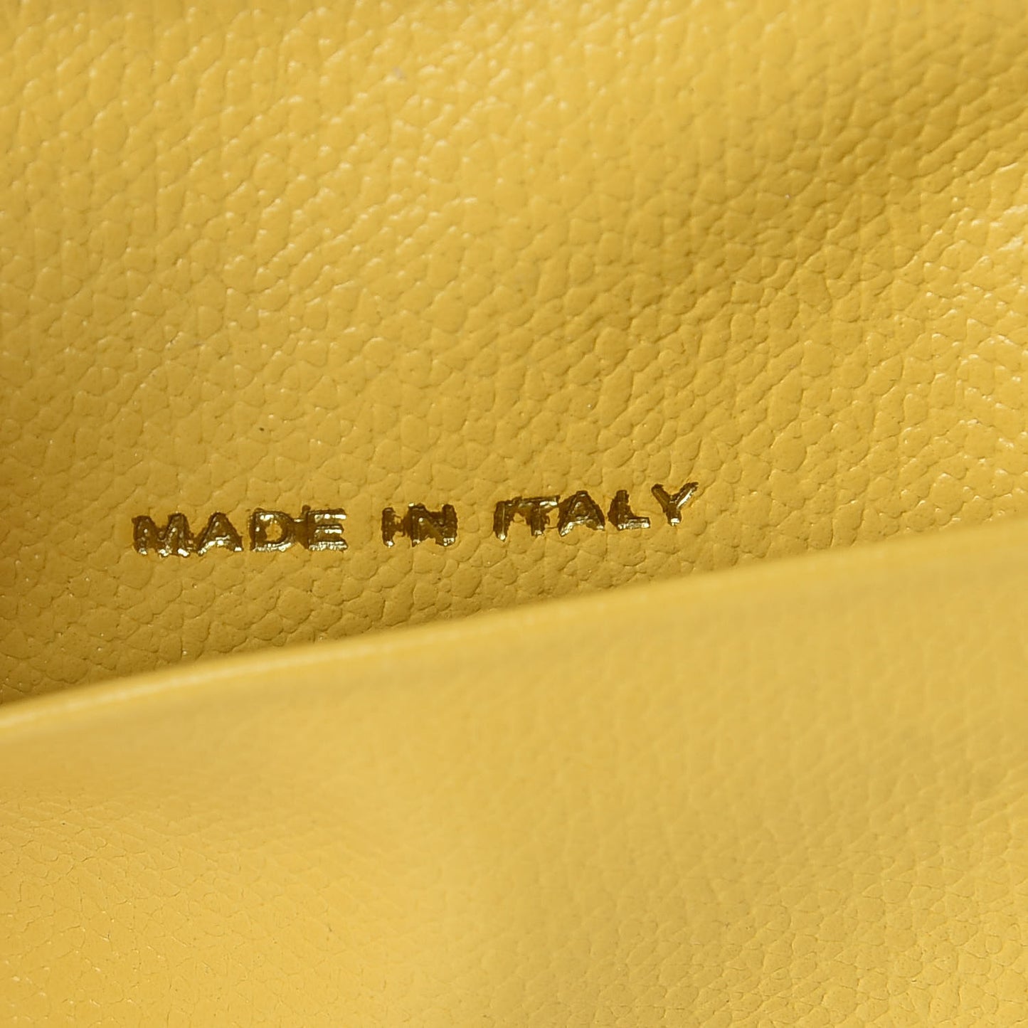 Grained Calfskin CC Button 6 Key Holder Yellow