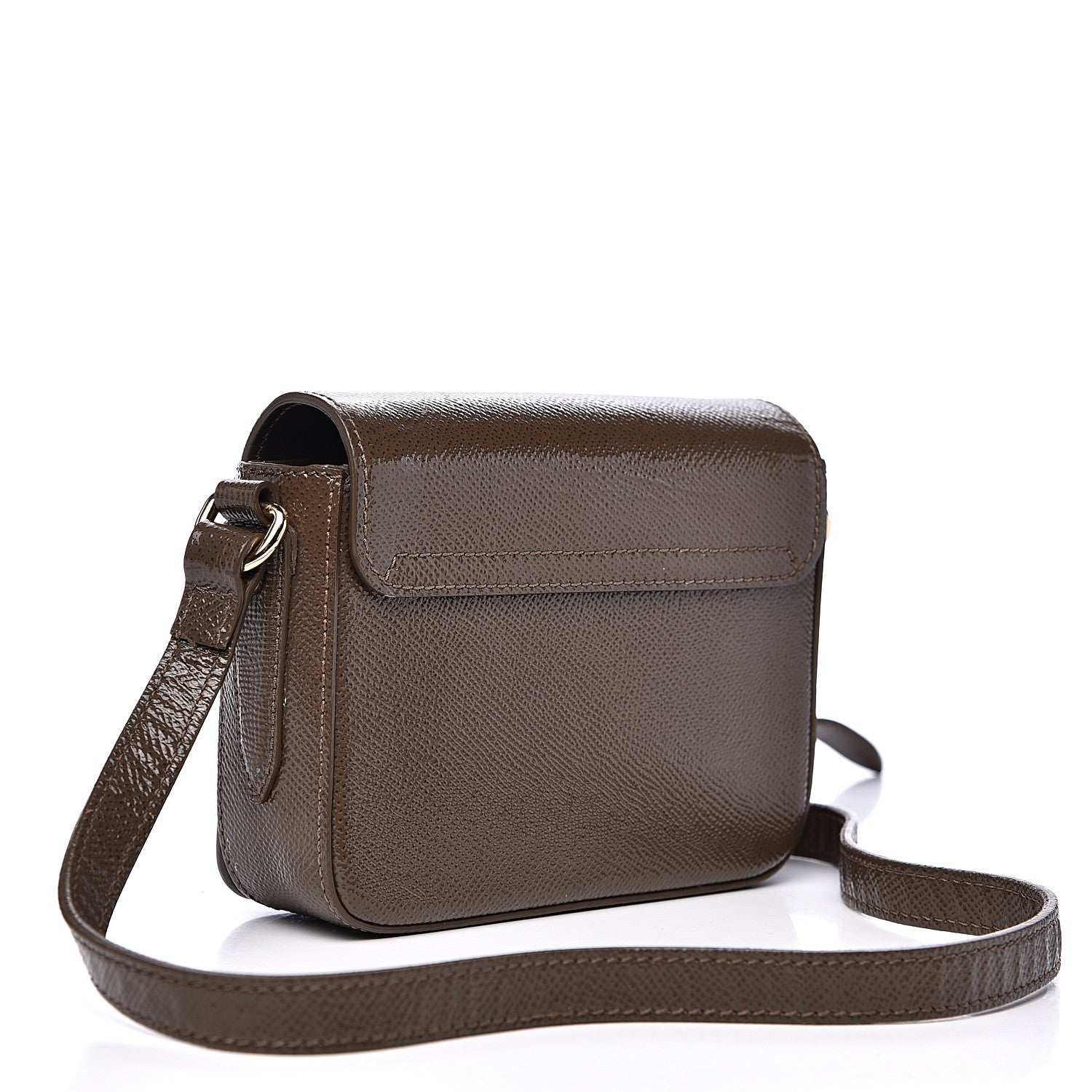 Burberry Patent London Mini Berkeley Crossbody Bag Mole Grey 2 of 10