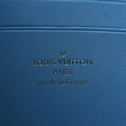 Louis Vuitton Embroidered Monogram Denim New Wave Zipped Pochette Blue 6 of 7