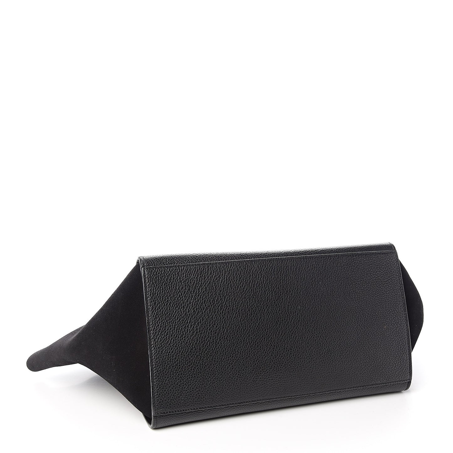 Drummed Calfskin Suede Medium Trapeze Black