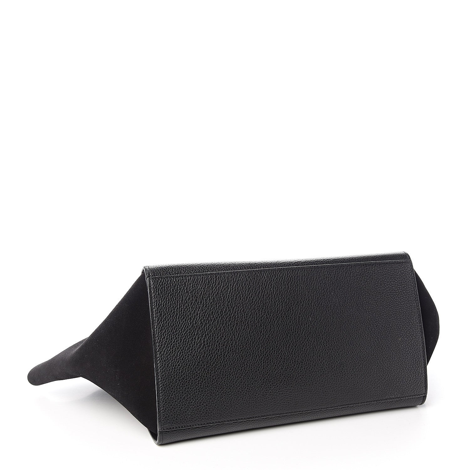Celine Drummed Calfskin Suede Medium Trapeze Black 3 of 13
