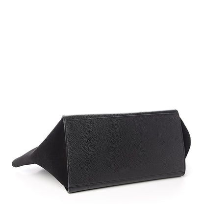 Celine Drummed Calfskin Suede Medium Trapeze Black 3 of 13