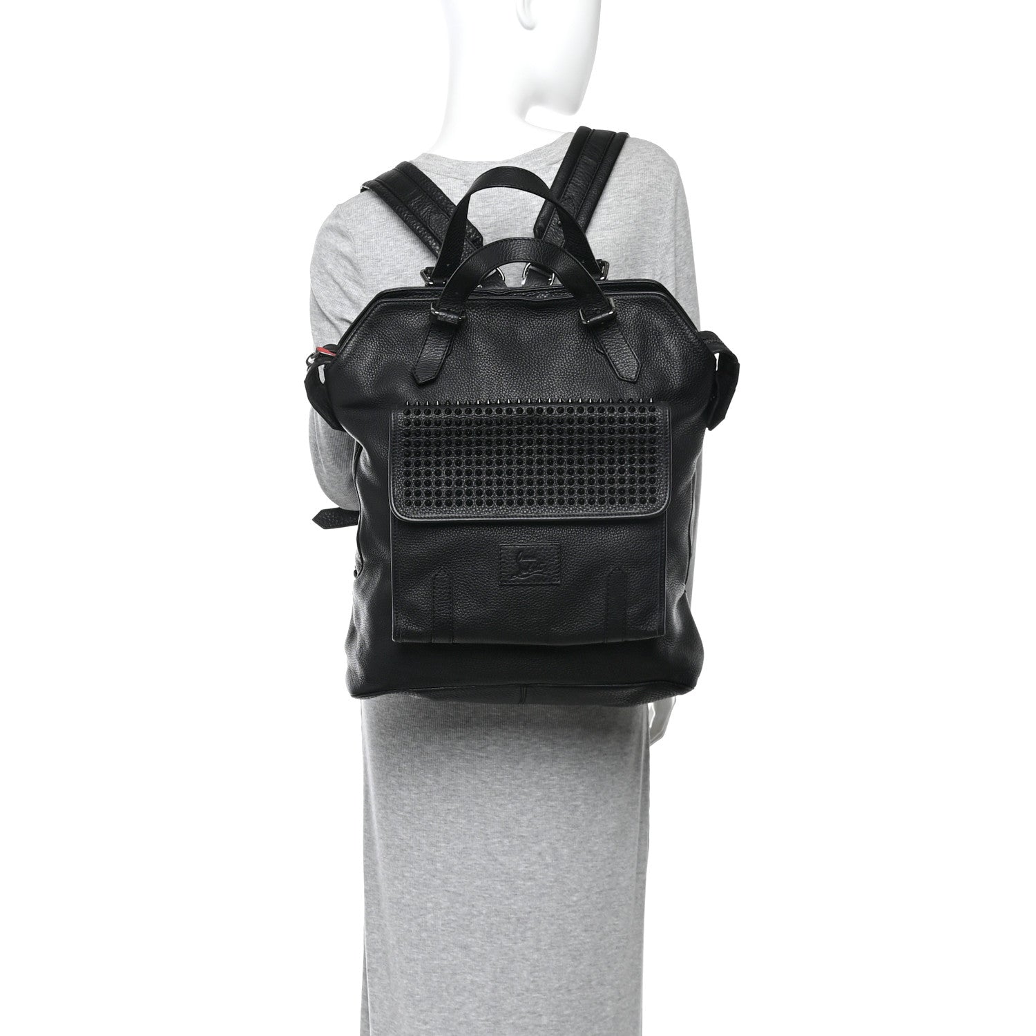 Christian Louboutin Calfskin Spikes Syd Backpack Black 2 of 9