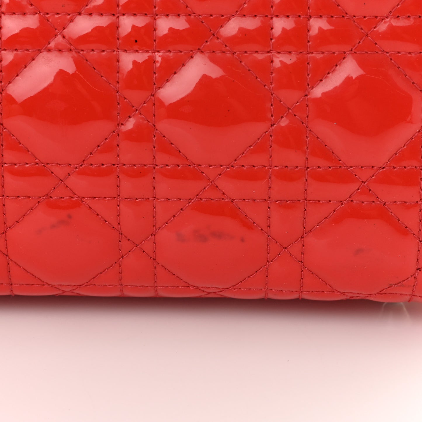 Patent Cannage Large Lady Dior Red