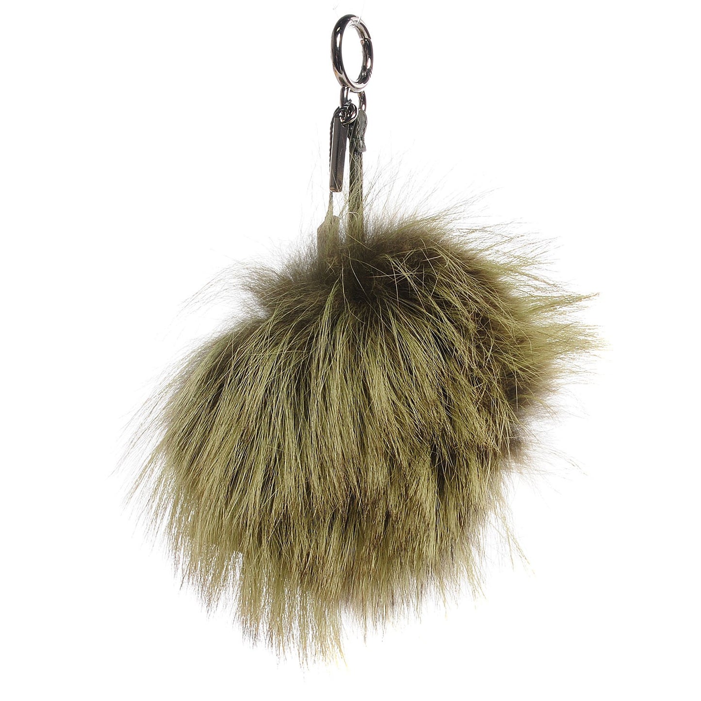 Fox Mink Rabbit Fur Vitello Flamingo Kooky Monster Bag Bug Charm Verde Multicolor Olive