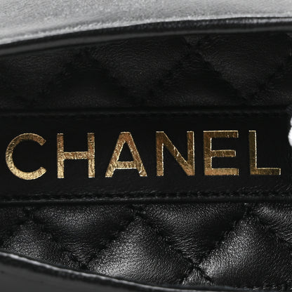 Chanel Lambskin Grosgrain Silk CC Mary Jane Flats 40 Black White 8 of 9