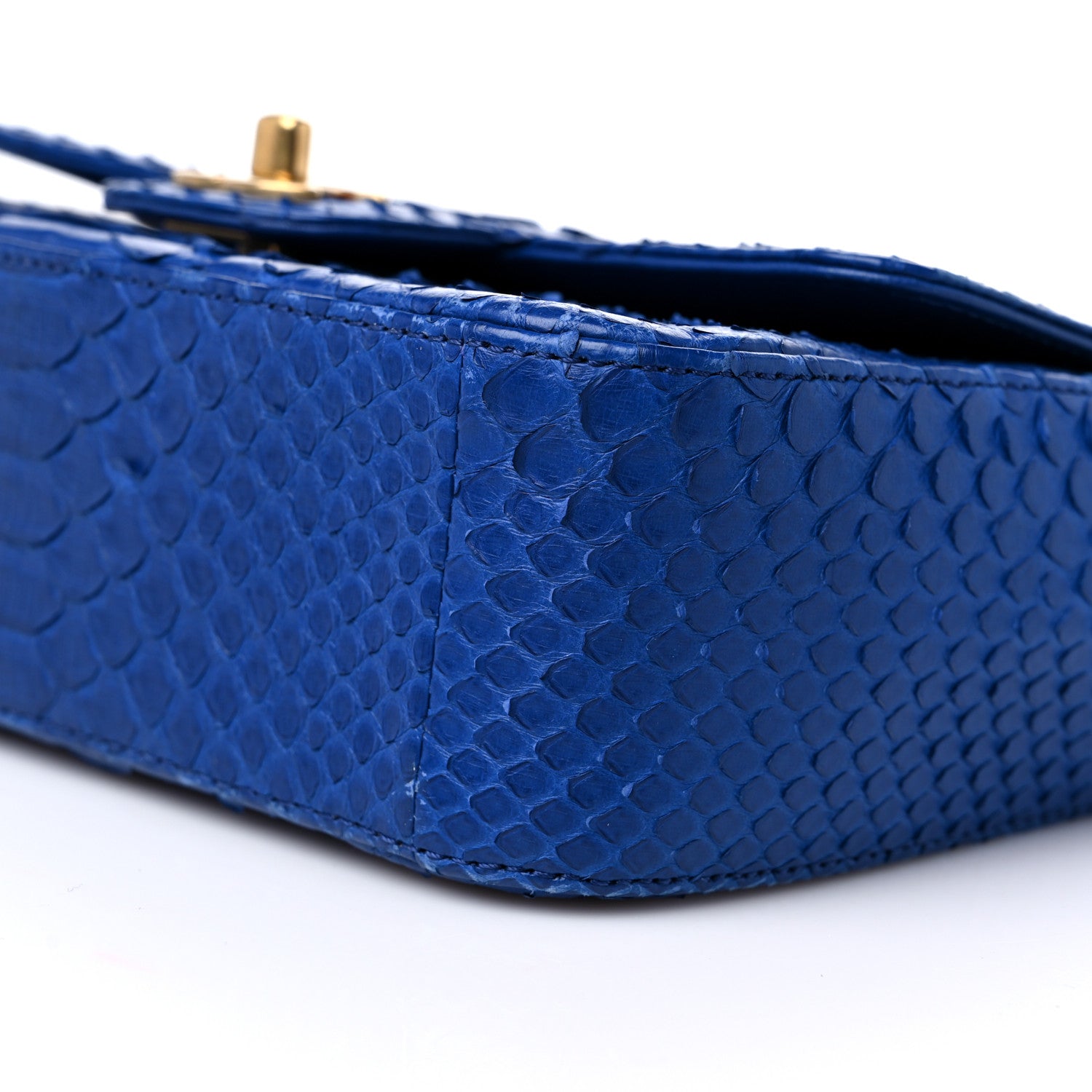 Chanel Snakeskin Mini Rectangular Flap Blue 9 of 11