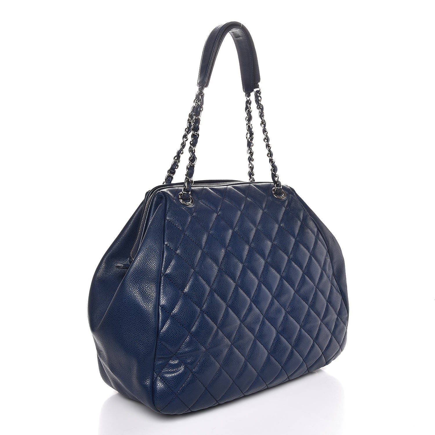 Chanel Caviar Quilted Framed Bowling Bag Navy 3 of 7