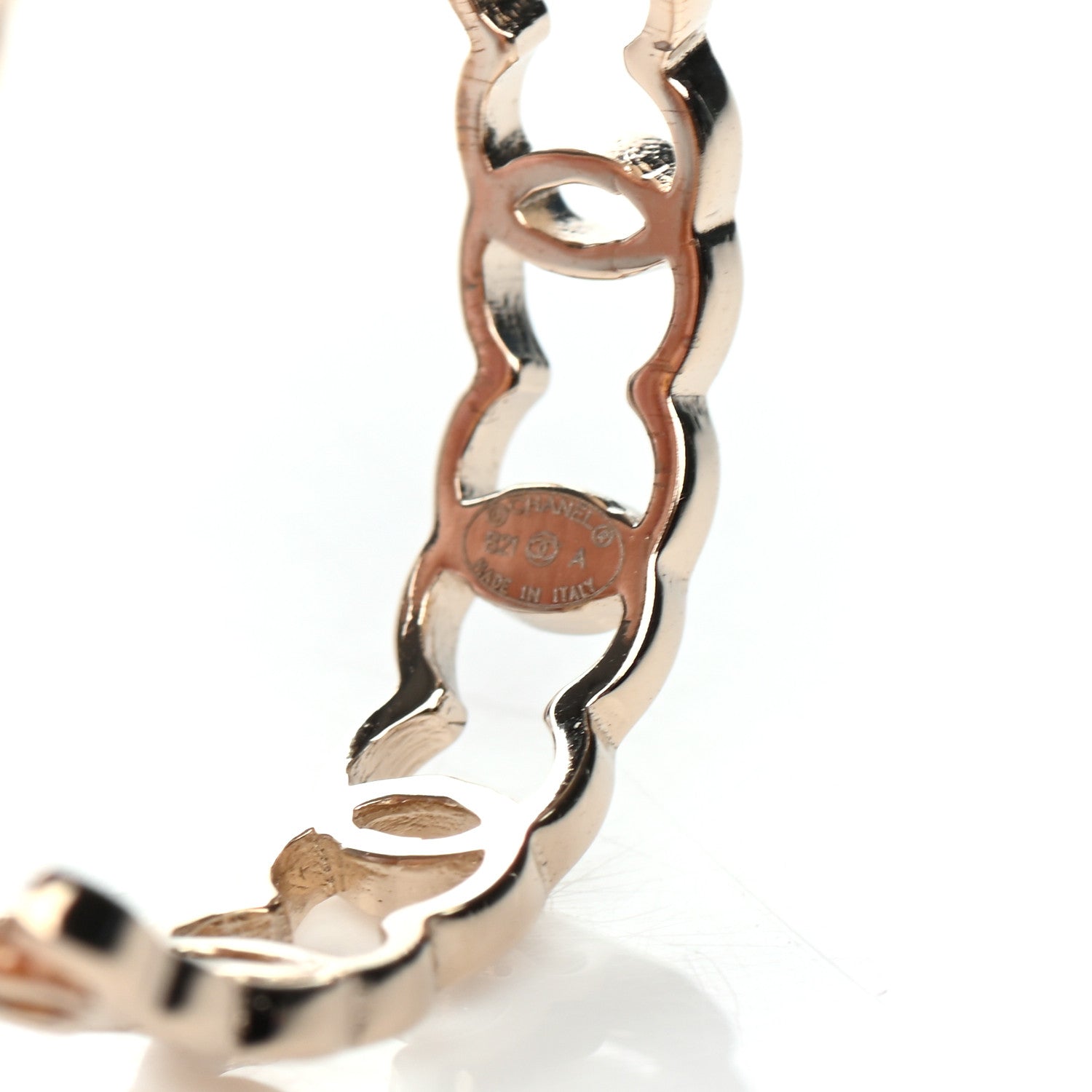 Chanel Metal CC Hoop Earrings Gold 4 of 4
