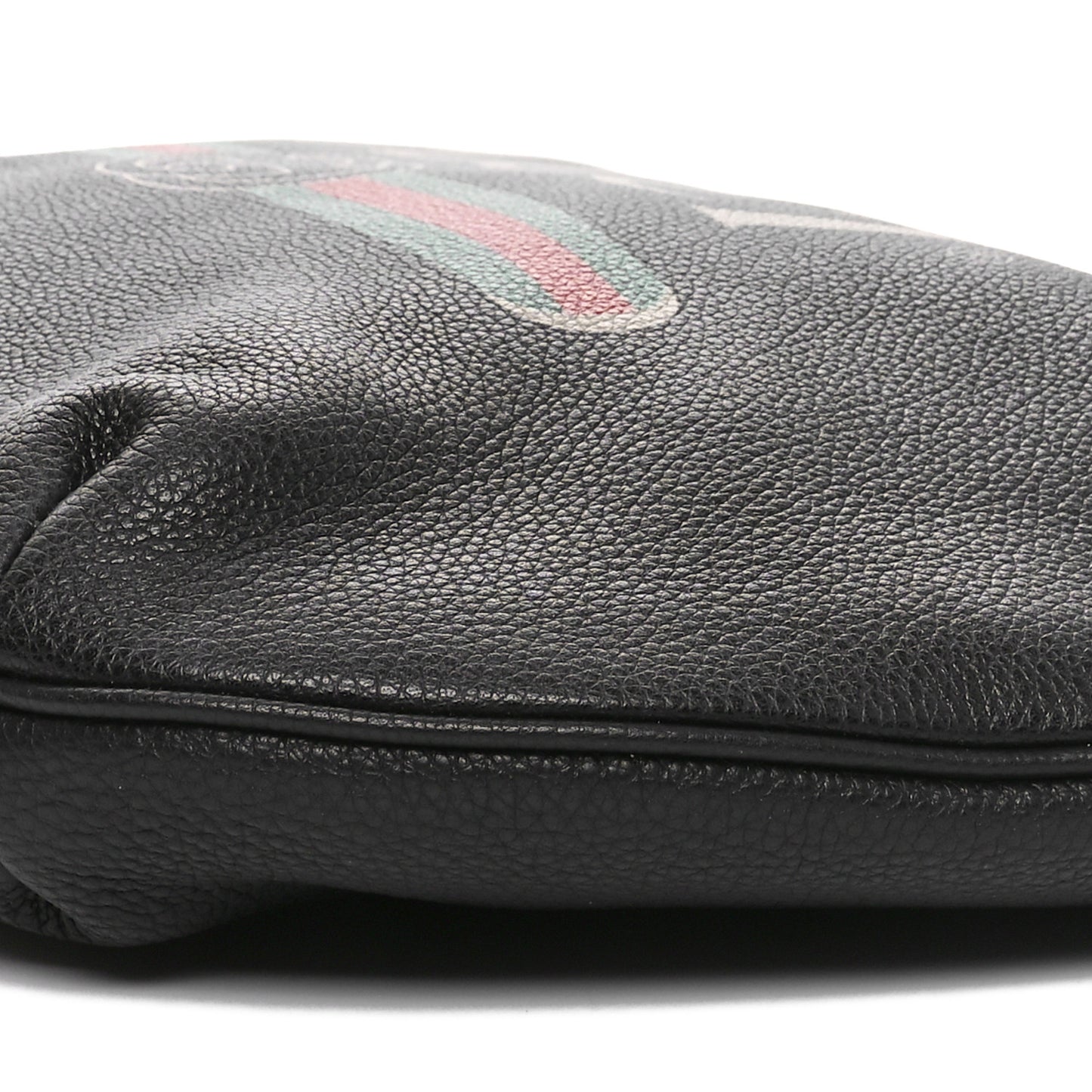 Grained Calfskin Logo Half Moon Hobo Black