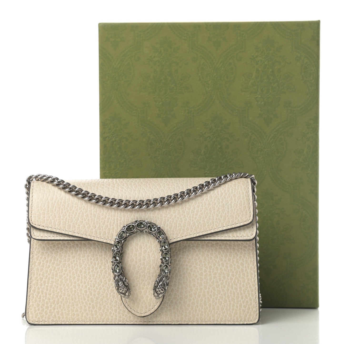Dollar Calfskin Crystal Super Mini Dionysus Shoulder Bag Mystic White Black Diamond