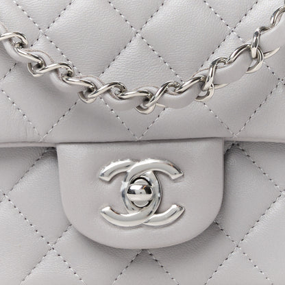 Chanel Lambskin Quilted Mini Rectangular Flap Grey 9 of 12