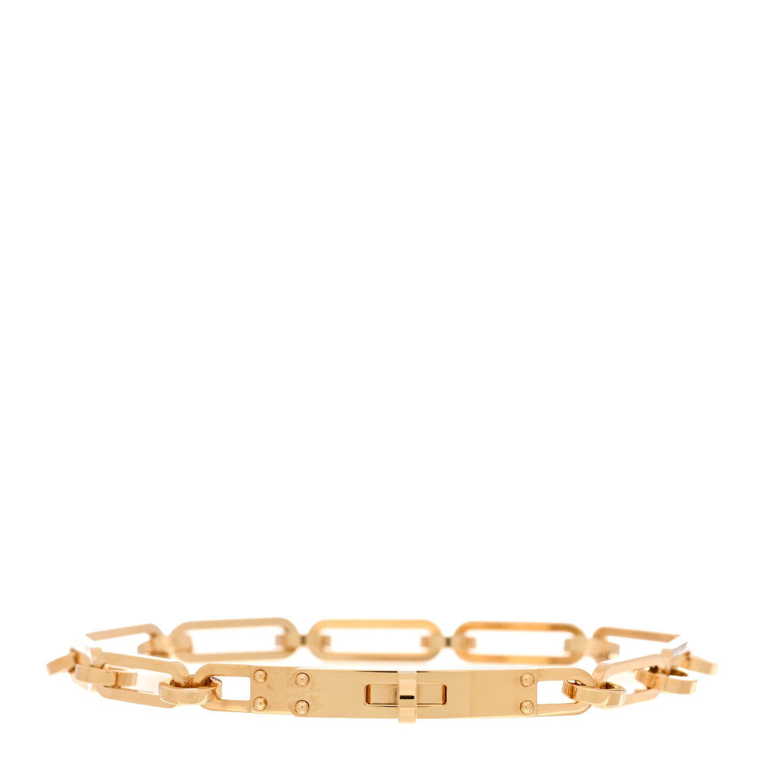 Hermes 18K Yellow Gold PM Kelly Chaine Bracelet ST 1 of 4