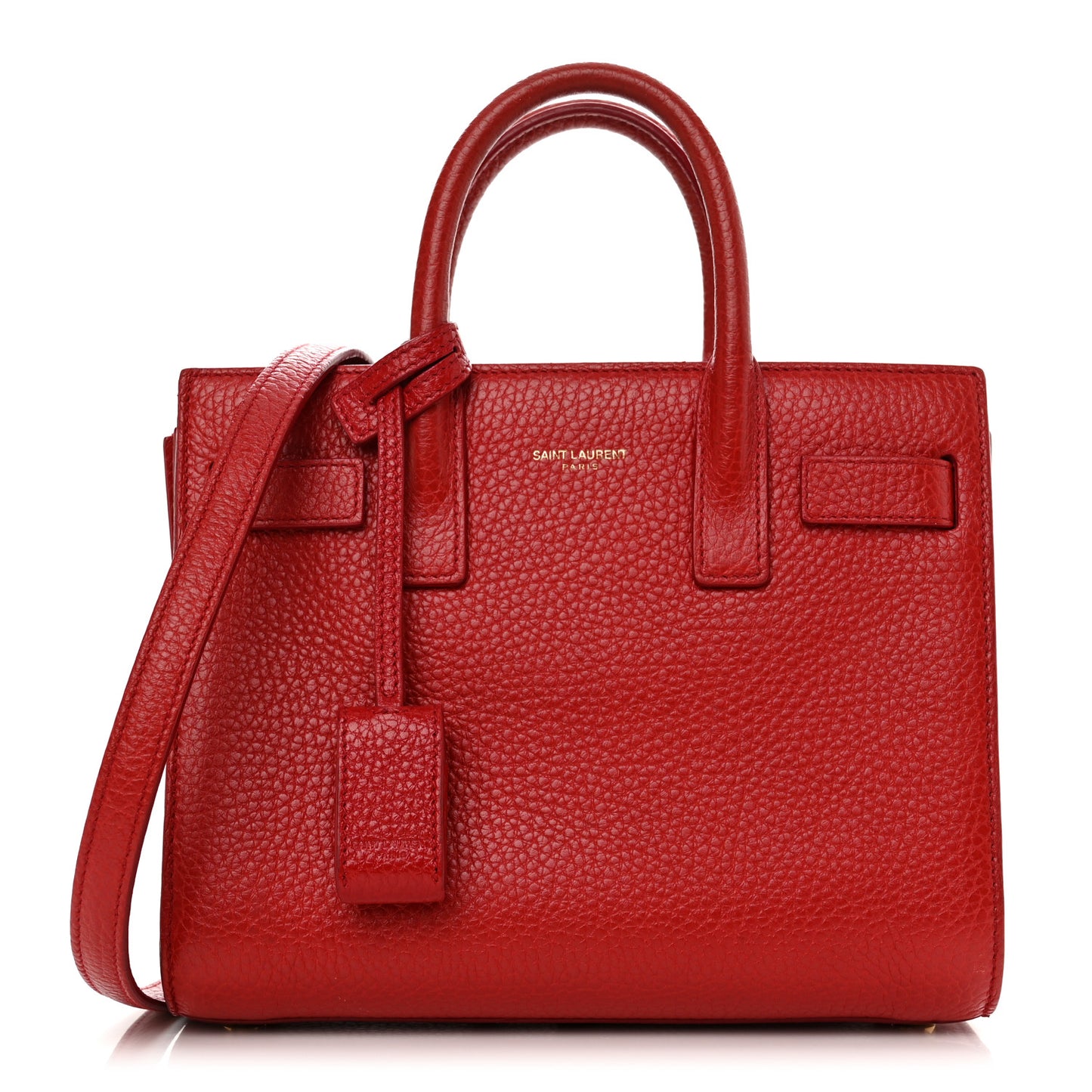Grained Calfskin Nano Sac De Jour Lipstick Red