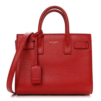 Saint Laurent Grained Calfskin Nano Sac De Jour Lipstick Red 1 of 13