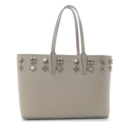 Christian Louboutin Calfskin Spikes Small East West Cabata Tote Light Grey 1 of 12