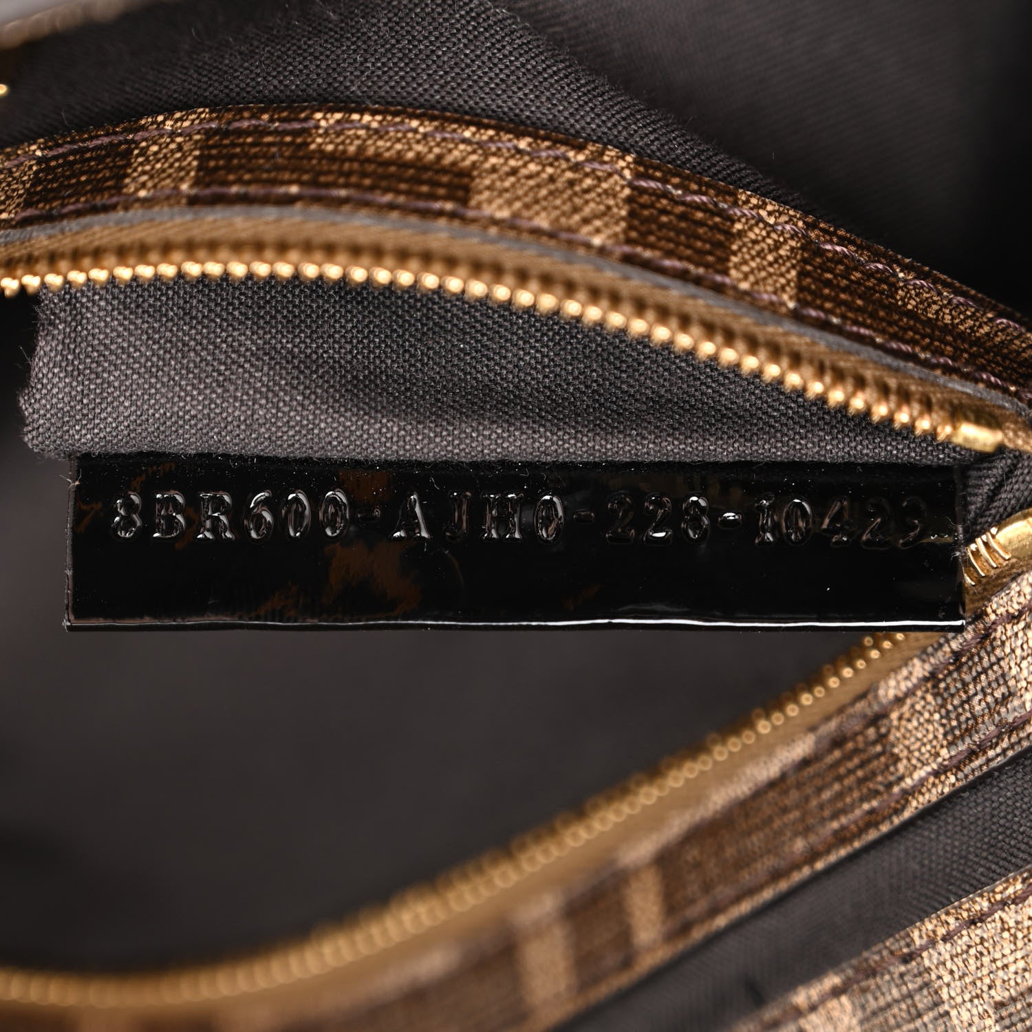 Fendi Glazed Fabric FF 1974 Hairdo Girls Inlay Baguette Mogano Panna Multicolor 7 of 12