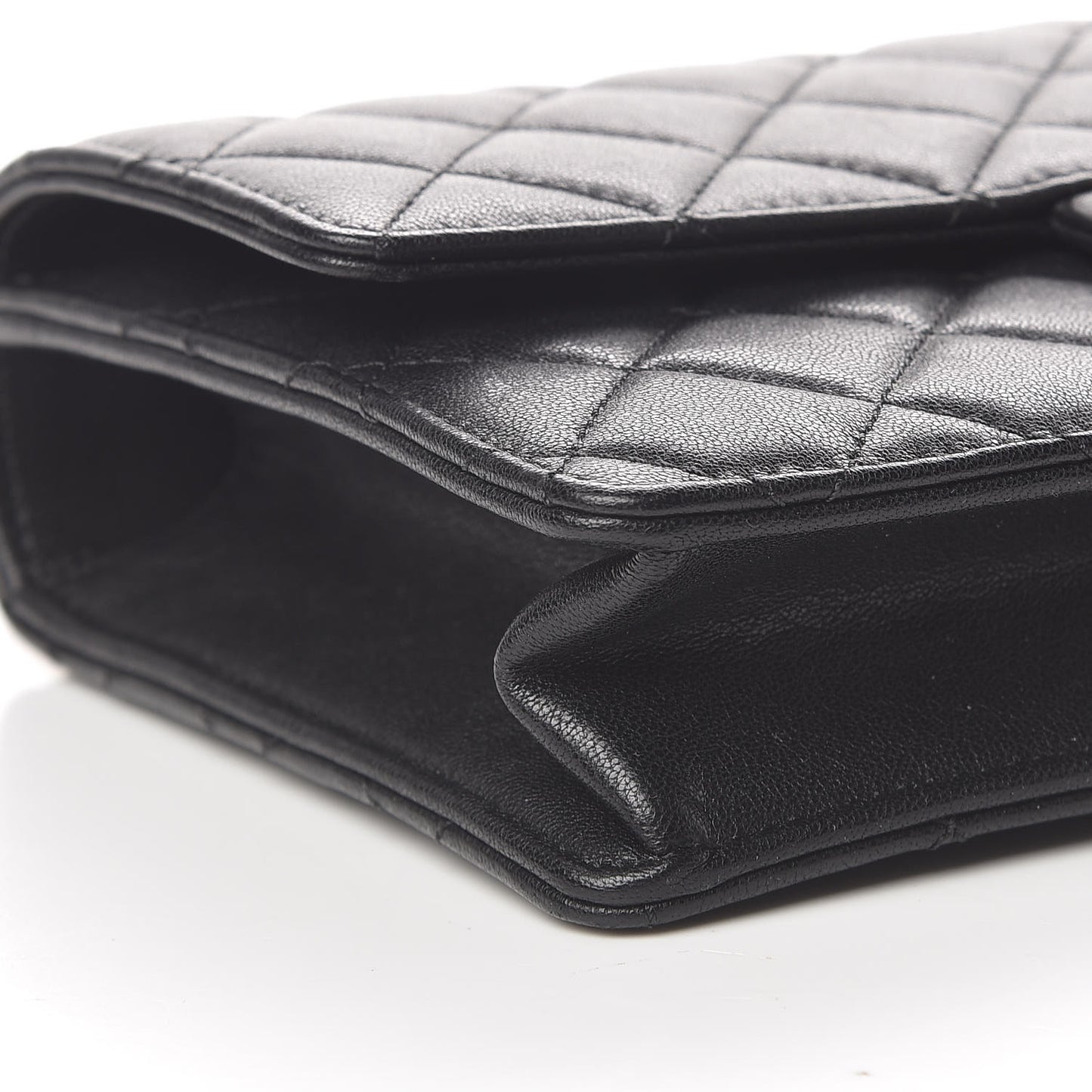 Lambskin Quilted Small Chic Pearls Flap Black