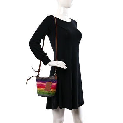 Loewe Raffia Paula's Ibiza Rainbow Crossbody Bag Tan 2 of 9