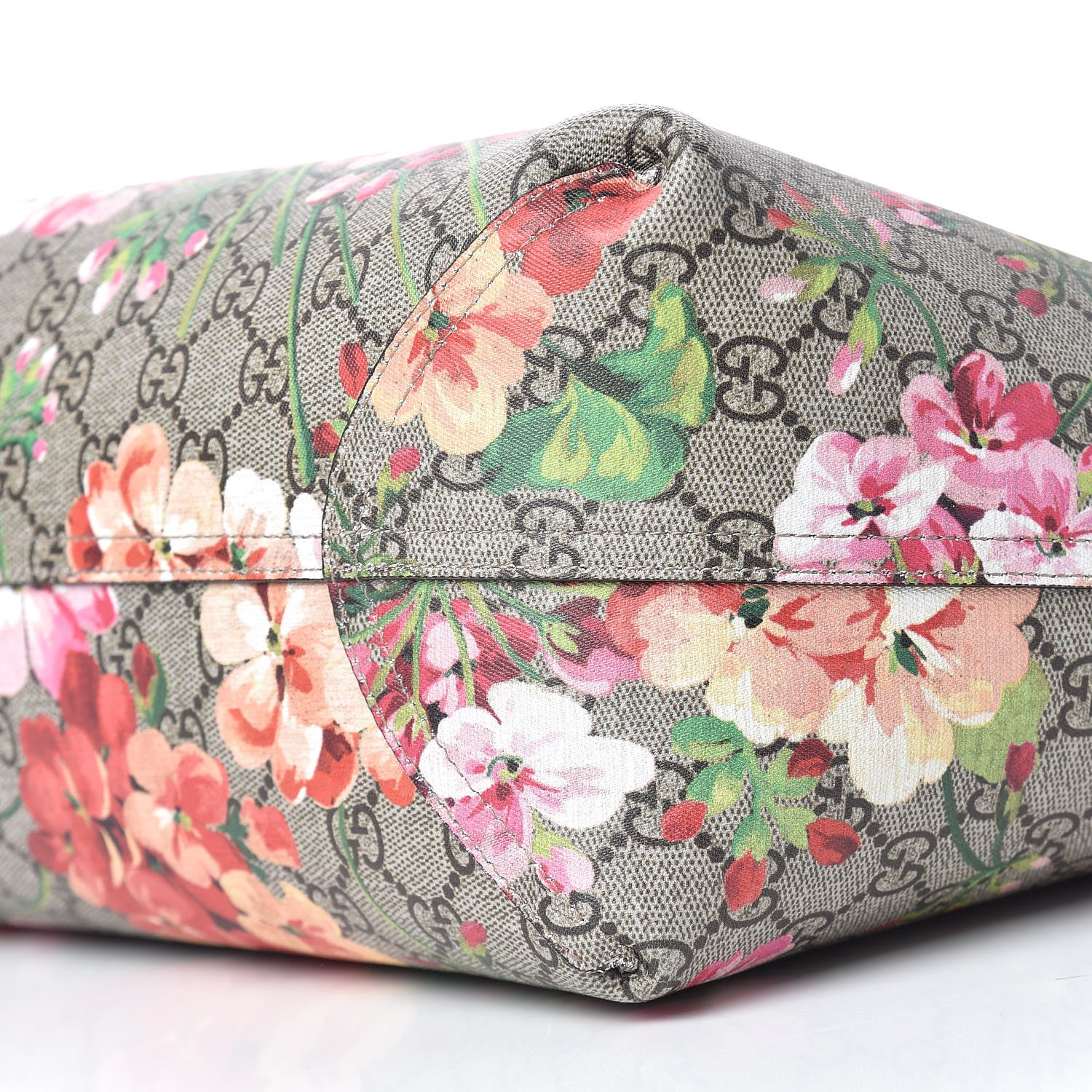 Gucci GG Supreme Monogram Blooms Medium Reversible Tote Beige Multicolor Dry Rose 13 of 15