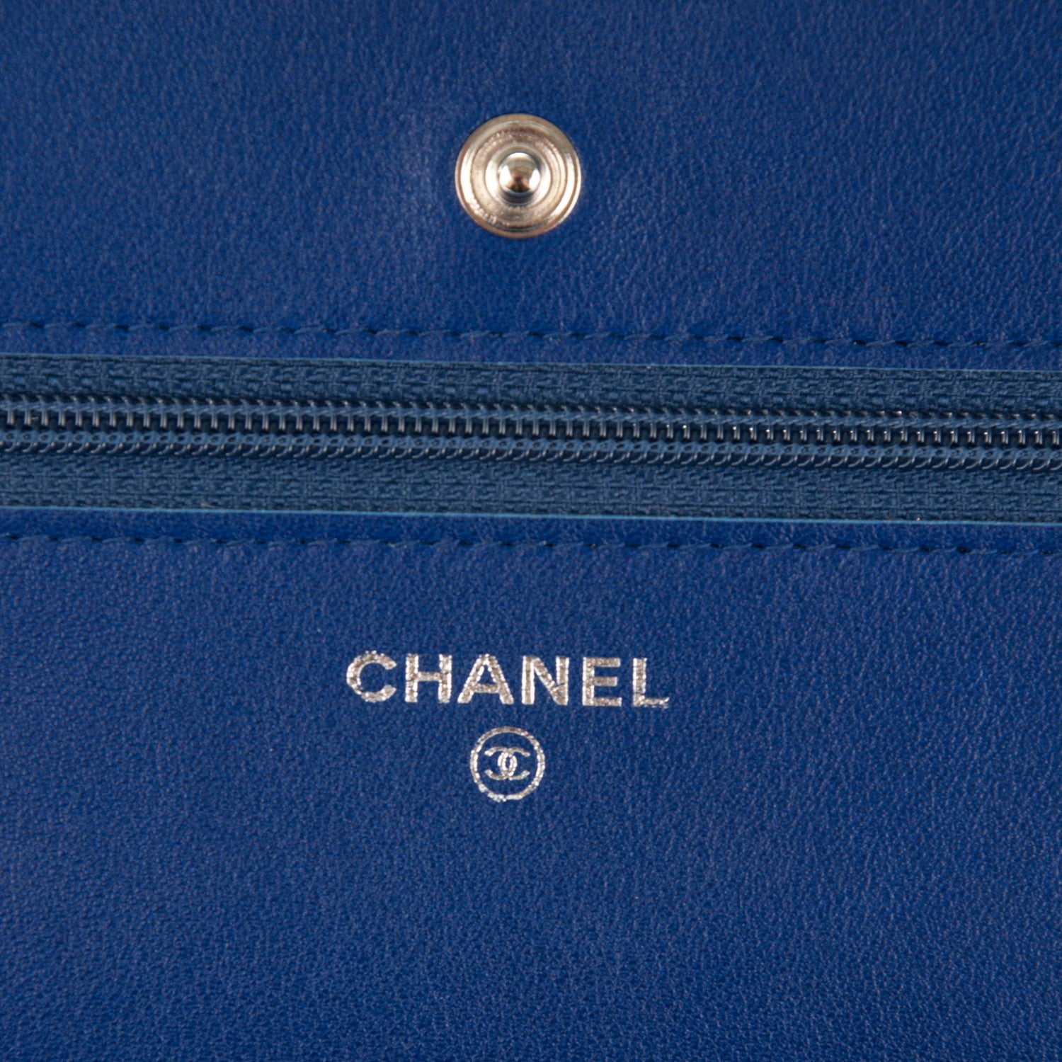 Chanel Caviar Timeless CC Wallet On Chain WOC Blue 6 of 8