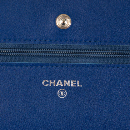 Chanel Caviar Timeless CC Wallet On Chain WOC Blue 6 of 8