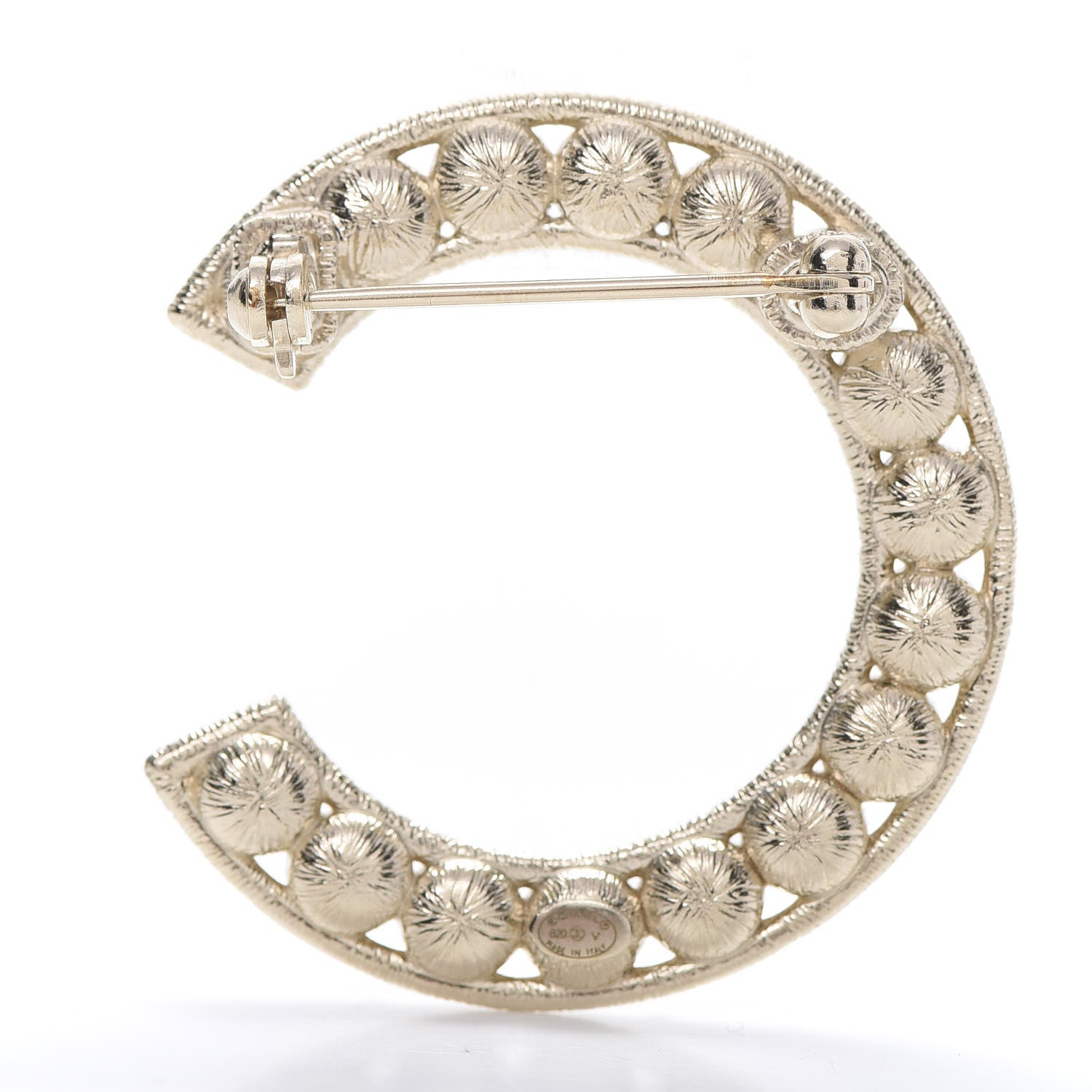 Chanel Crystal Cha-Nel Logo Brooch Set Gold 4 of 11