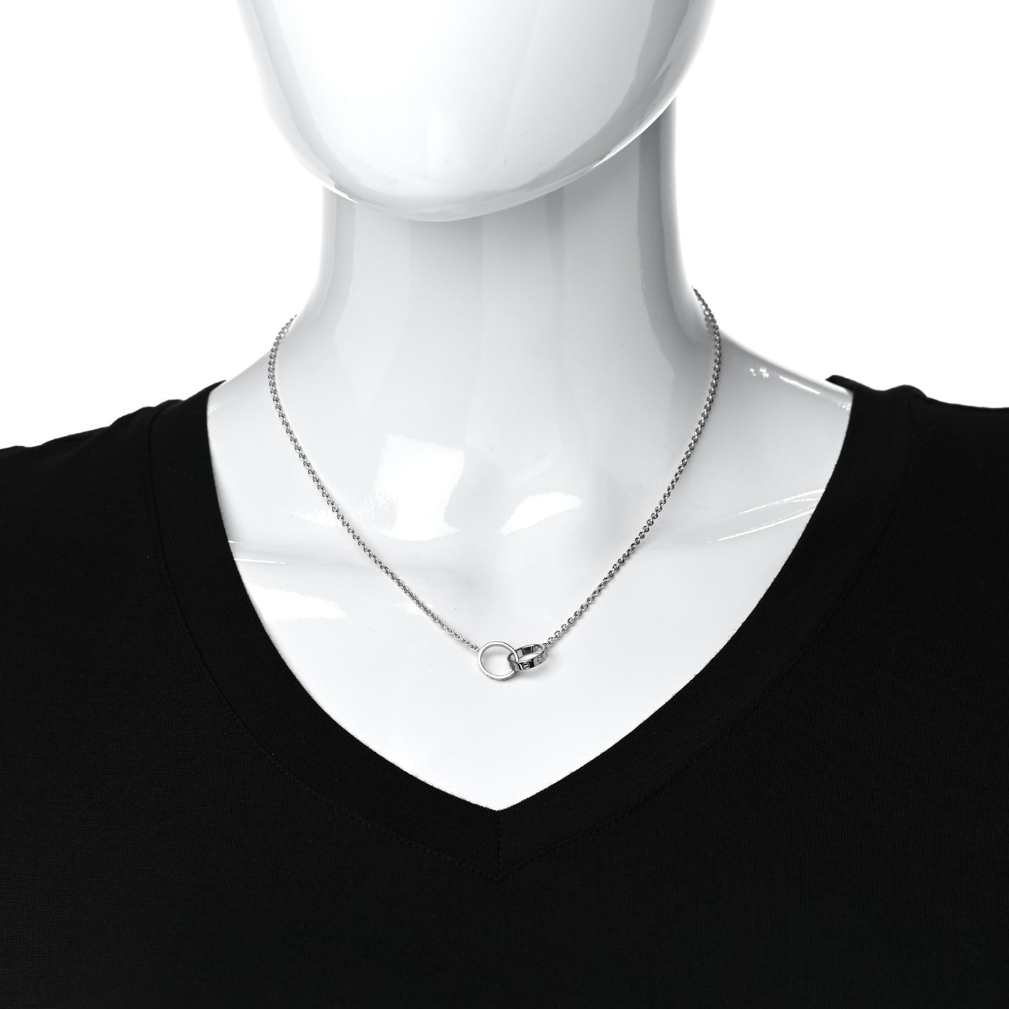 18K White Gold Interlocking LOVE Necklace