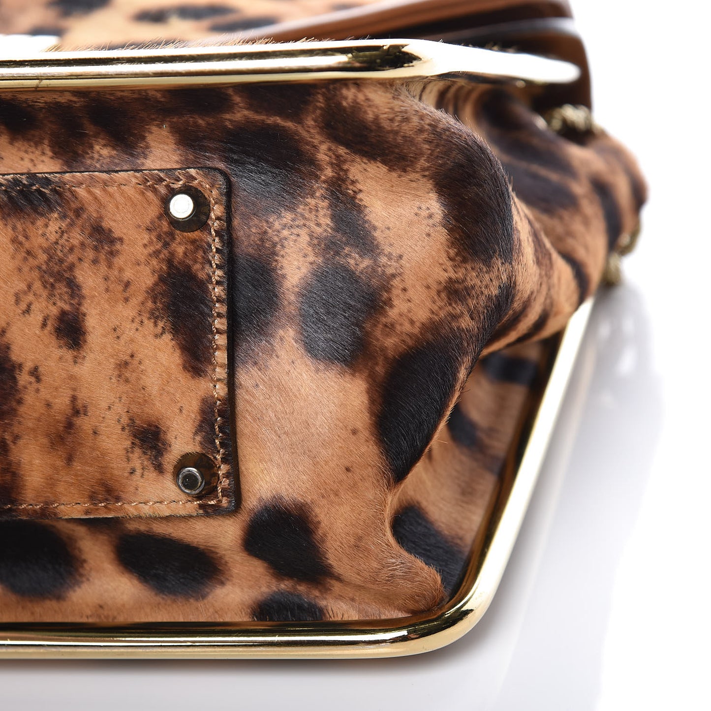 Calf Hair Leopard Print Medium Sally Flap Bag