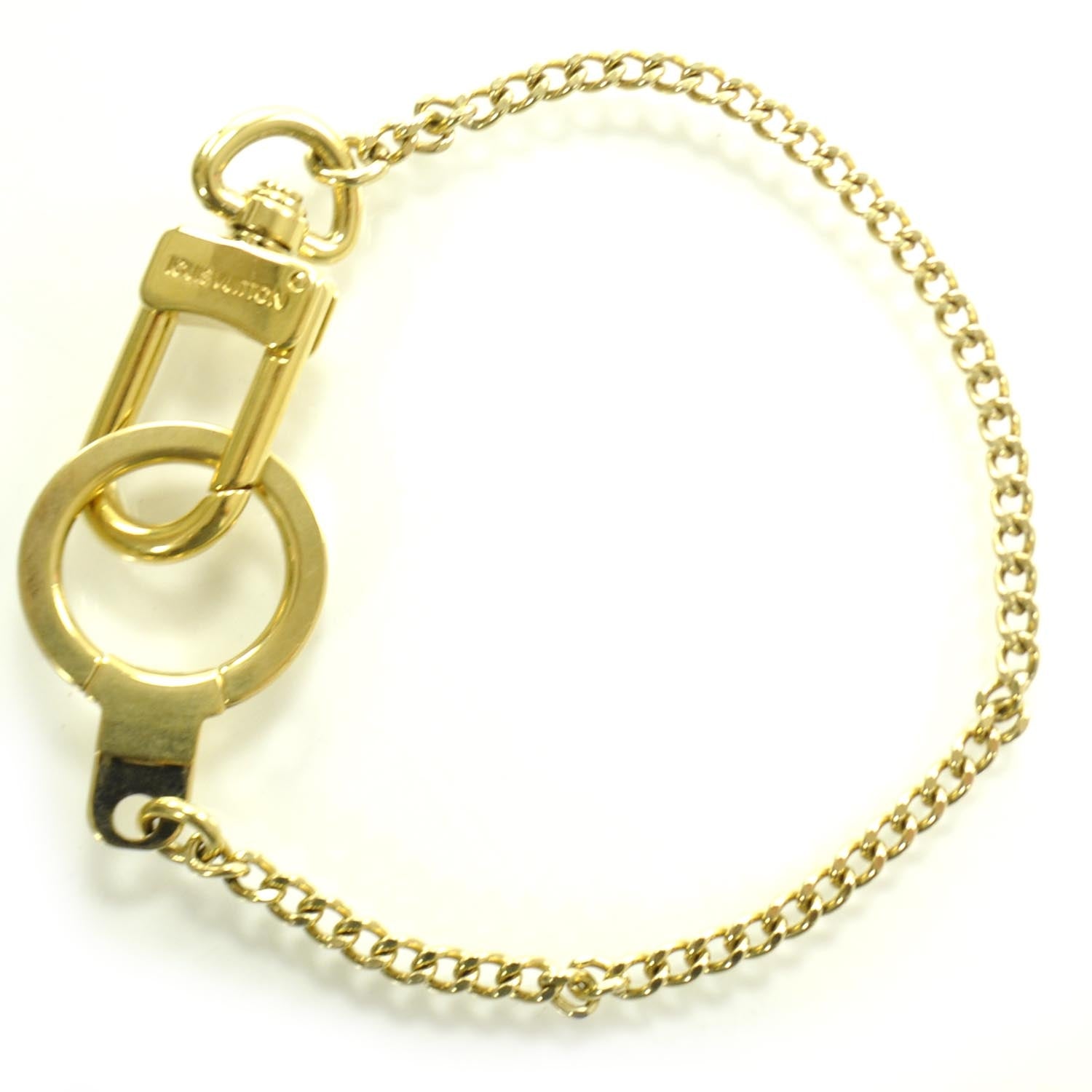 Louis Vuitton Metal Pochette Extender Key Ring Chain Gold 2 of 6