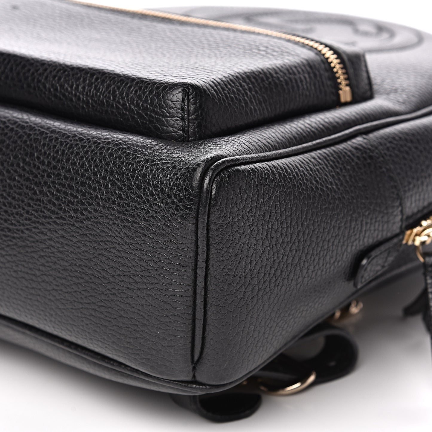 Pebbled Calfskin Soho Chain Backpack Black