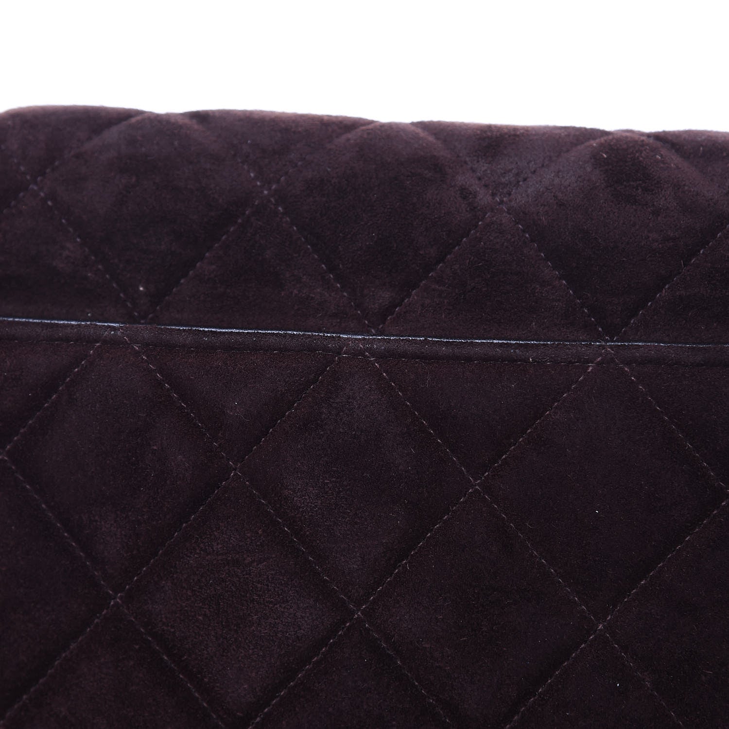 Chanel Suede Quilted Medium Single Flap Brown 13 of 15