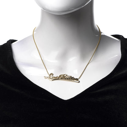 Louis Vuitton 18K Yellow Gold Diamond ID Nameplate Necklace 2 of 5