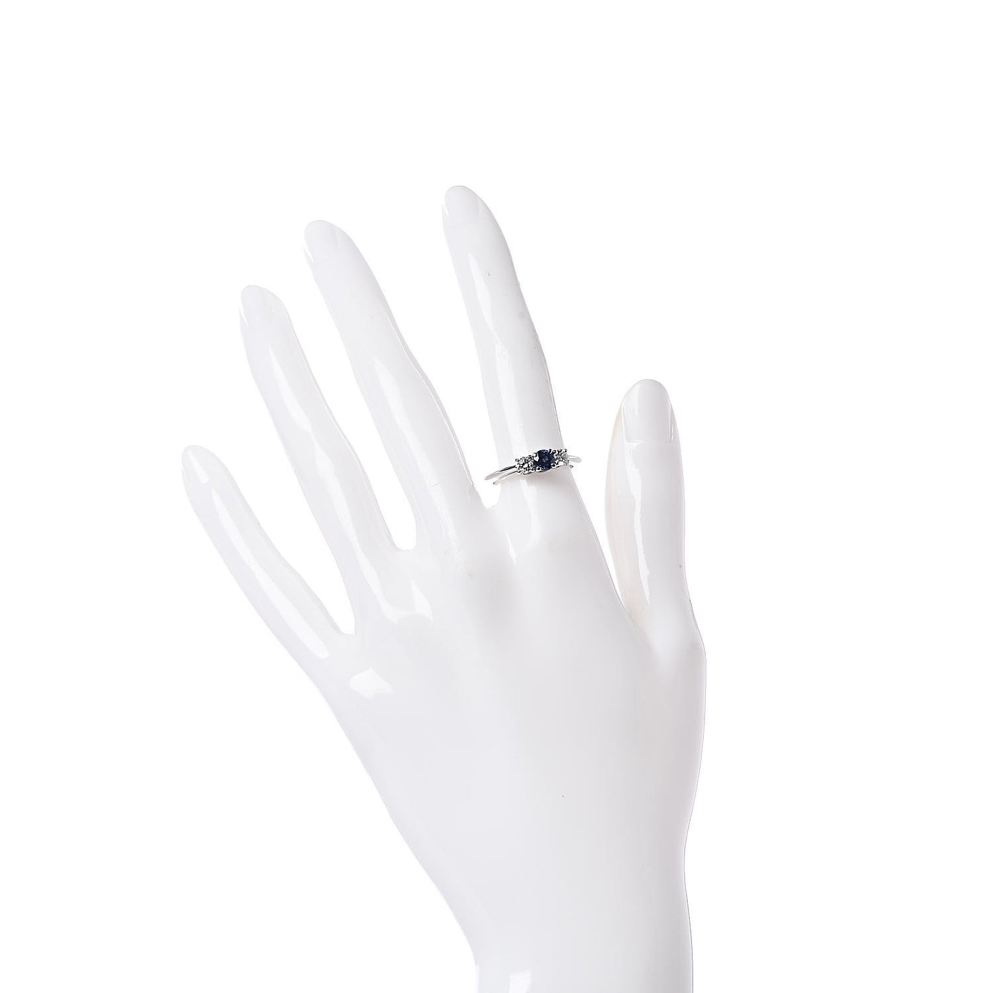 Platinum Diamond Blue Sapphire Ring 51 5.75