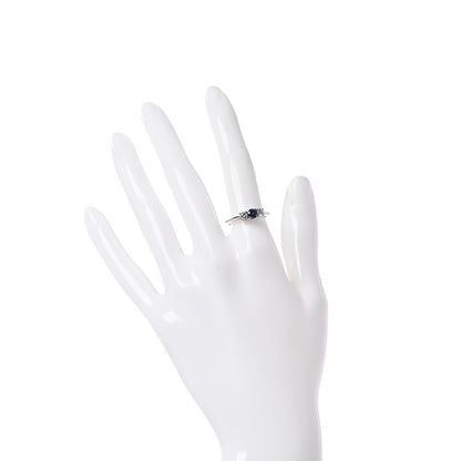 Tiffany Platinum Diamond Blue Sapphire Ring 51 5.75 2 of 4