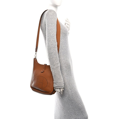 Hermes Taurillon Clemence Evelyne II PM Gold 2 of 11