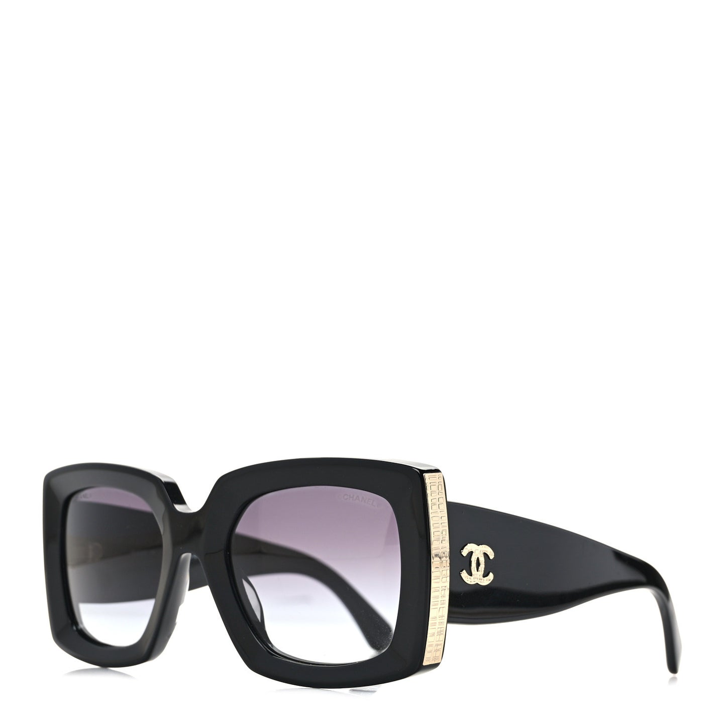 Acetate Rectangle Sunglasses 5435-A Black