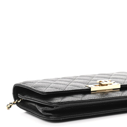 Chanel Caviar Quilted Golden Class Wallet On Chain WOC Black 12 of 14