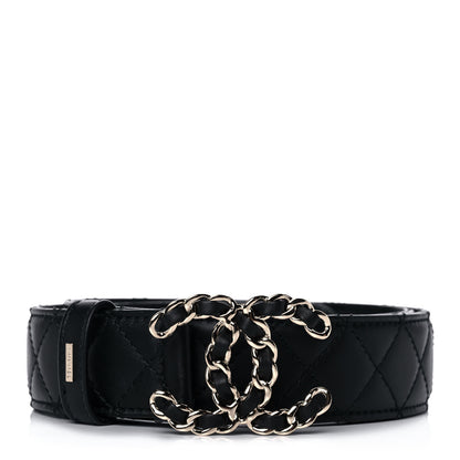 Chanel Lambskin Quilted CC Chain Belt 85 34 Black 1 of 9