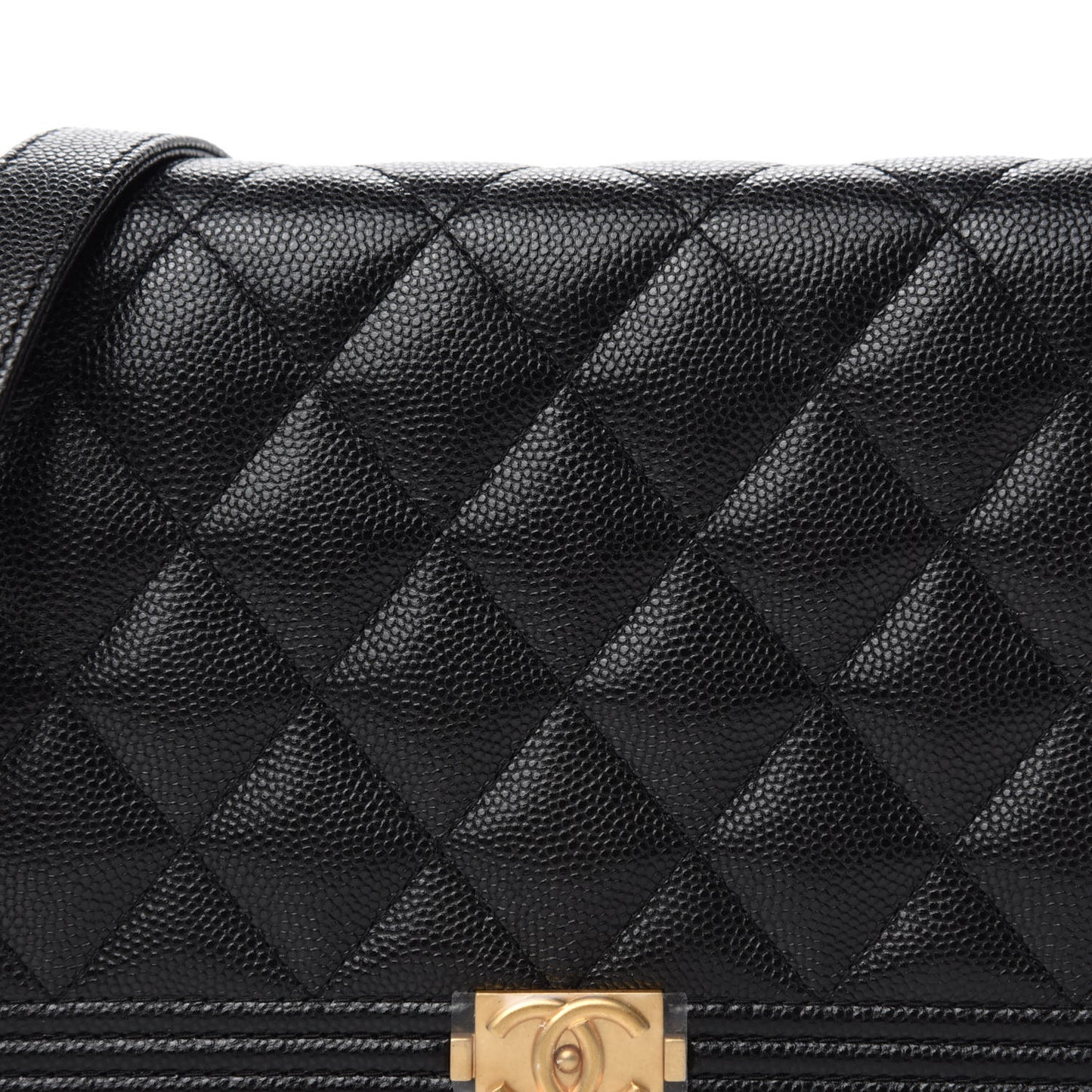 Caviar Quilted Boy Wallet On Chain WOC Black