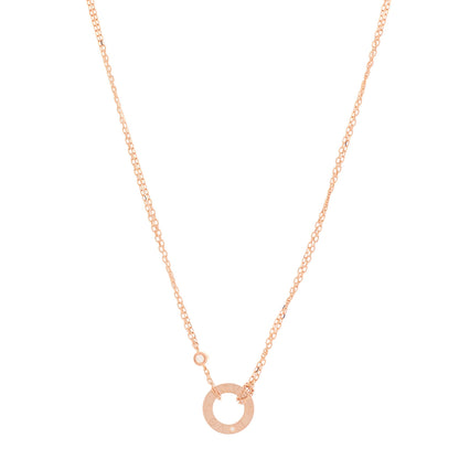 Cartier 18K Pink Gold 2 Diamond LOVE Necklace 1 of 6